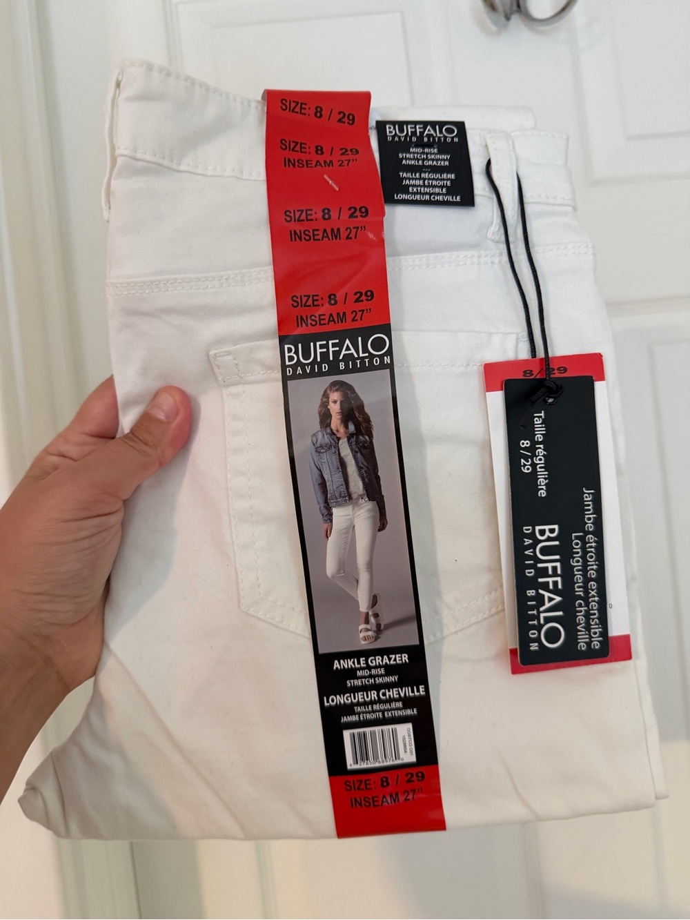 Buffalo David Bitton White Ankle Grazer Jeans